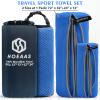 HOEAAS 2 Pack Microfiber Camping Towels, Quick Dry Towel, Super Absorbent Ultra Compact Travel Towel Soft Lightweight Sports Towel for Sweat Fast Drying Towels for Pool,Gym,Hiking,Backpacking,Fitness view 2