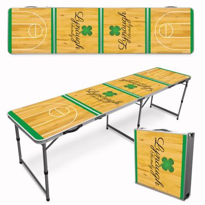 Infusion Custom 8-Foot (Regulation Size) Premium Folding Party Pong Tailgate Travel Table - Shamrock