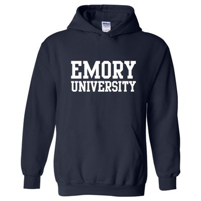 UGP Campus Apparel AH01 - Emory Eagles Basic Block Hoodie - 2X-Large - Navy