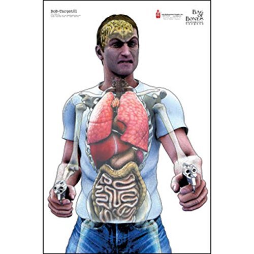 Action Target Bag of Bones, Man w/Two Guns Anatomical Target, 100 Pack, BOB-TARGET01