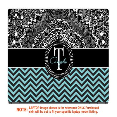 Decalrus - Protective Decal for The Dell XPS 15 9575 (15.6" Screen) Laptop with Customized Monogram DExps15_9575-Monogram34