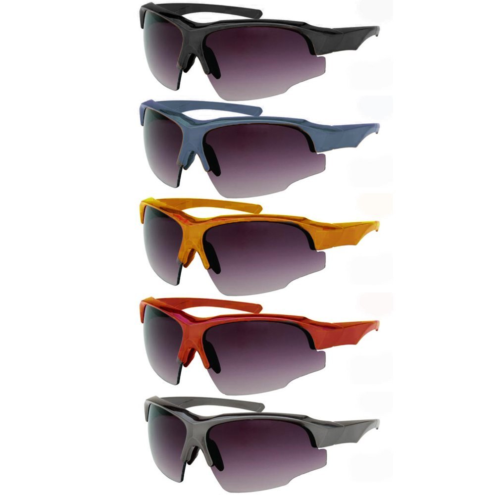 E FOCUS 2 Mens Half Rim Sport Wrap Sunglasses Running Cycling Glasses UV400 Sun Shades