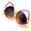 V.W.E. Kids sunglasses - Girl kitty Cat Ages 2 to 8 years old - 100% UV Protection (Red/Yellow) view 2