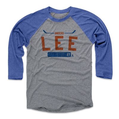 500 LEVEL Anders Lee Tee Shirt (Baseball Tee, XXX-Large, Royal/Heather Gray) - New York Raglan Tee - Anders Lee Athletic O