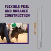 Weaver Livestock Basic Pig Show Whip with Chrome Tipped Handle, Hog Livestock Whip for Show Ring Competition, Leather Pig Whips for Showing view 3
