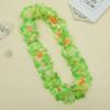 Lush Hawaiian Leis and Headpiece Set for Adults,Hawaiian Flower Leis Jumbo Necklace Bracelets Headband Set with Leaf for Hawaiian Luau Party Decoration Supplies(with Green Leavesgreen) view 3