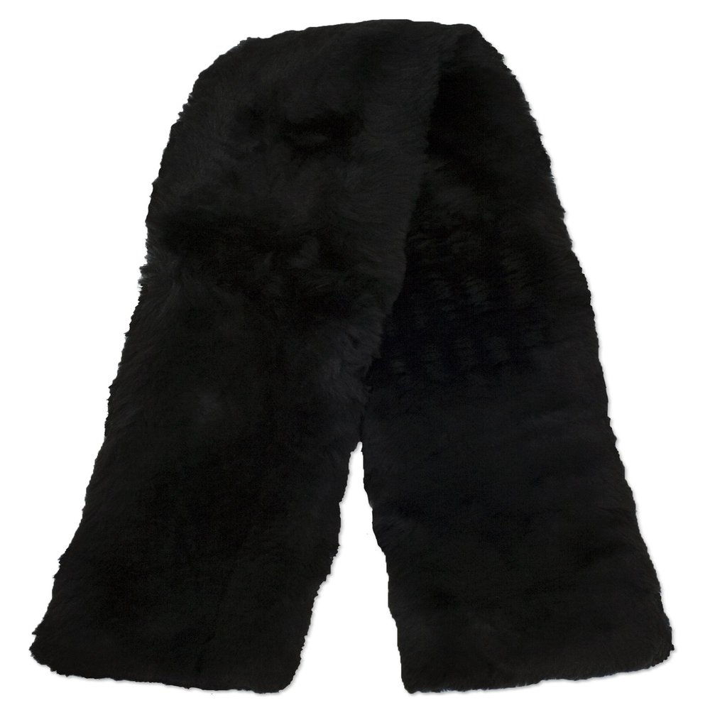 ECP Equine Comfort Products Easy Fit Genuine Merino Sheepskin Girth Cover, Prevents Gall Sores & Chafing, Sweat-Absorbing, Breathable, Soft & Protective, 44 Inches, Black
