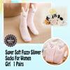 LANLEO Fuzzy Socks For Women Slipper Socks Fluffy Winter Warm Soft Cozy Plush Cute Animal Sleeping Christmas Socks Sheep view 2
