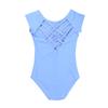 Alvivi Kids Girls Sequined Short Sleeves Strappy Back Ballet Dance Leotard Gymnastics Dancing Bodysuit Dancewear Sky Blue 4 view 4
