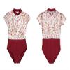 117141048 Chinese Style Ballet Leotard Lace Ballet Leotards Zipper (Burgundy, L) view 3
