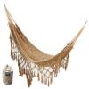 MX outdoor Net hammock with fringe (Brown) view 1
