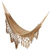 MX outdoor Net hammock with fringe (Brown) view 2