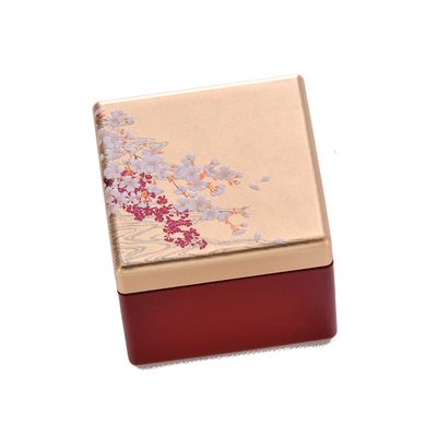  Foilichi A182-04006 Jewelry Storage, Gold, 2.6 x 2.6 x 2.0 inches (65 x 65 x 50 mm), Flowing Water on Cherry Blossoms, Foil Jewelry Box, S