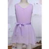 dPois Kids Girls' Cotton Sleeveless Ballet Dance Dress Gymnastics Leotard with Wrap Skirt Two-Pieces Set Lavender 7-8 Years view 3