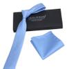 GUSLESON 2.4" Slim Necktie and Handkerchief Set For Men Solid Skinny Tie (0754-04) view 2