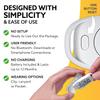 3DFitBud Simple Step Counter Walking 3D Pedometer by 3DActive with Clip, Lanyard Accurate Step Tracker Large Display, Easy to Use for Kids Men Women Adult Seniors Daily Step Tracking - A420S - White view 3