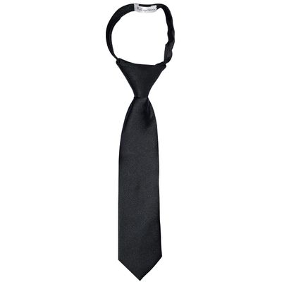 LUTHER PIKE SEATTLE Boys Tie  Kids Tie | Zipper Dress Ties | Adjustable Necktie for Toddlers & Children | Formal Ties for Boys for Weddings, School & Church - Black