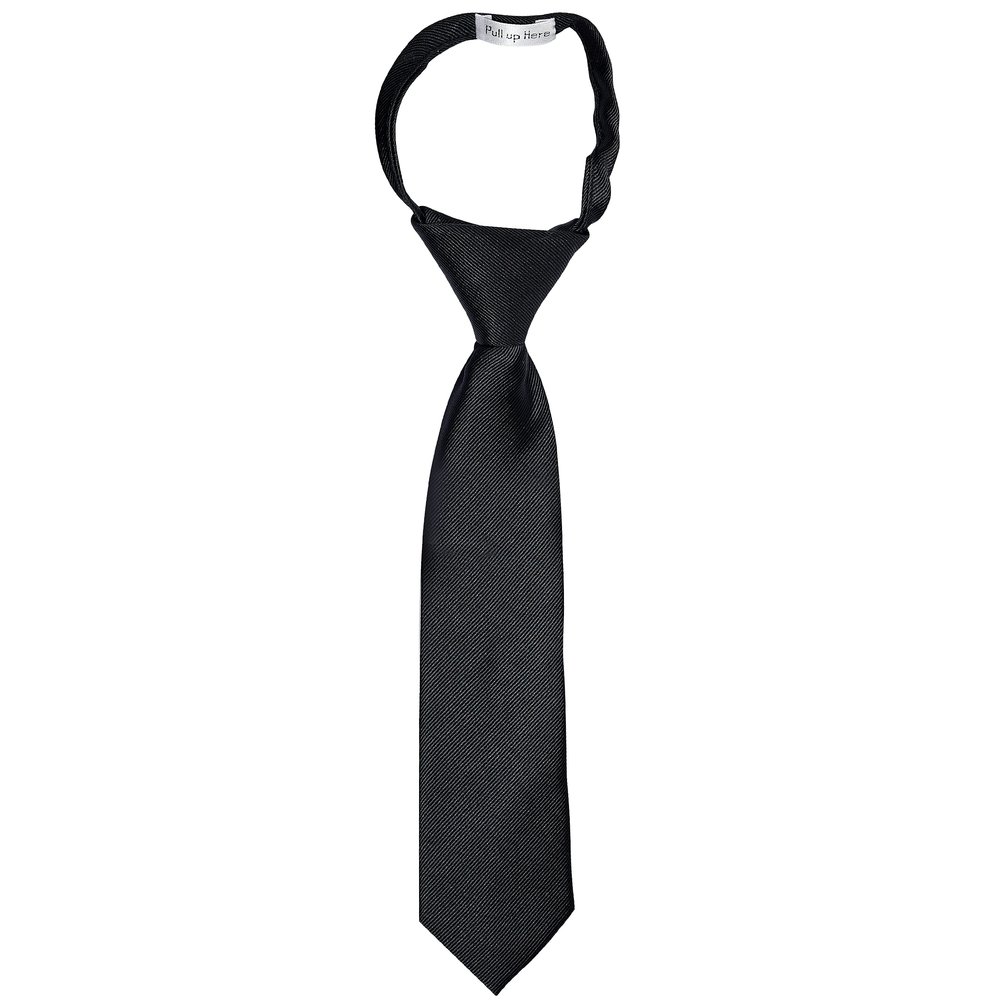 LUTHER PIKE SEATTLE Boys Tie  Kids Tie | Zipper Dress Ties | Adjustable Necktie for Toddlers & Children | Formal Ties for Boys for Weddings, School & Church - Black