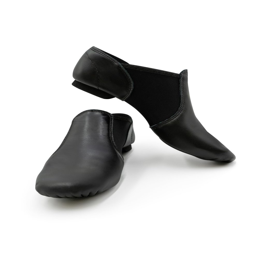 Capezio Kids E-Series Slip on Jazz Shoe, Black, 8 Wide Toddler