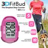 3DFitBud Simple Step Counter Walking 3D Pedometer by 3DActive with Clip, Lanyard Accurate Step Tracker Large Display, Easy to Use for Kids Men Women Adult Seniors Daily Step Tracking - A420S - Pink view 2