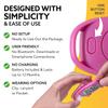 3DFitBud Simple Step Counter Walking 3D Pedometer by 3DActive with Clip, Lanyard Accurate Step Tracker Large Display, Easy to Use for Kids Men Women Adult Seniors Daily Step Tracking - A420S - Pink view 3