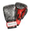 ProForce Leatherette Boxing Gloves with White Palm (Black Skull w/Roses, 12 oz.) view 1