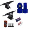 Cal 7 Longboard Flywheel 10.75" Axle Black Truck Bearing 90mm Blue Skateboard Wheels view 1