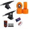 Cal 7 Longboard Flywheel 10.75" Axle Black Truck Bearing 83mm Orange Skateboard Wheels view 1