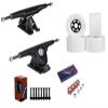 Cal 7 Longboard Flywheel 10.75" Axle Black Truck Bearing 90mm White Skateboard Wheels view 1