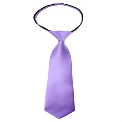 Spring Notion Boys' Pre-tied Satin Zipper Necktie - Adjustable Ties for Kids, X-Large, Wisteria