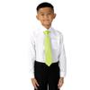 Spring Notion Boys' Pre-tied Satin Zipper Necktie - Adjustable Ties for Kids, Medium, Lime view 3