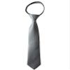 Spring Notion Boys' Pre-tied Satin Zipper Necktie - Adjustable Ties for Kids, X-Large, Medium Grey view 1