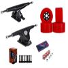 Cal 7 Longboard Flywheel 10.75" Axle Black Truck Bearing 90mm Red Skateboard Wheels view 1