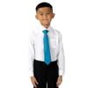 Spring Notion Boys' Pre-tied Satin Zipper Necktie - Adjustable Ties for Kids, Medium, Turquoise view 3