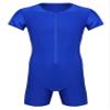 ACSUSS Men's Spandex Zipper Front Bodysuit Workout Dance Biketard Unitard Wrestling Singlet Jumpsuit Blue Medium view 4
