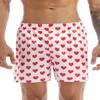ACSUSS Men Adults Frilly Satin Boxers Shorts Silk Summer Sleep Bottom Underwear for Valentines Day Heart Print White Medium view 2