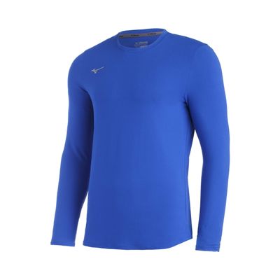 Mizuno Comp Diamond Long sleeve Crew, Royal, Large
