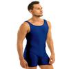 ACSUSS Men's Sleeveless One Piece Stretchy Sports Leotard Wrestling Singlet Bodysuit Underwear Navy Blue Large view 2