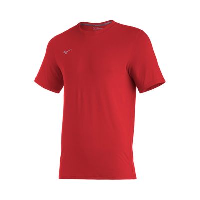 Mizuno Comp Diamond Short sleeve Crew, Red, X-Small