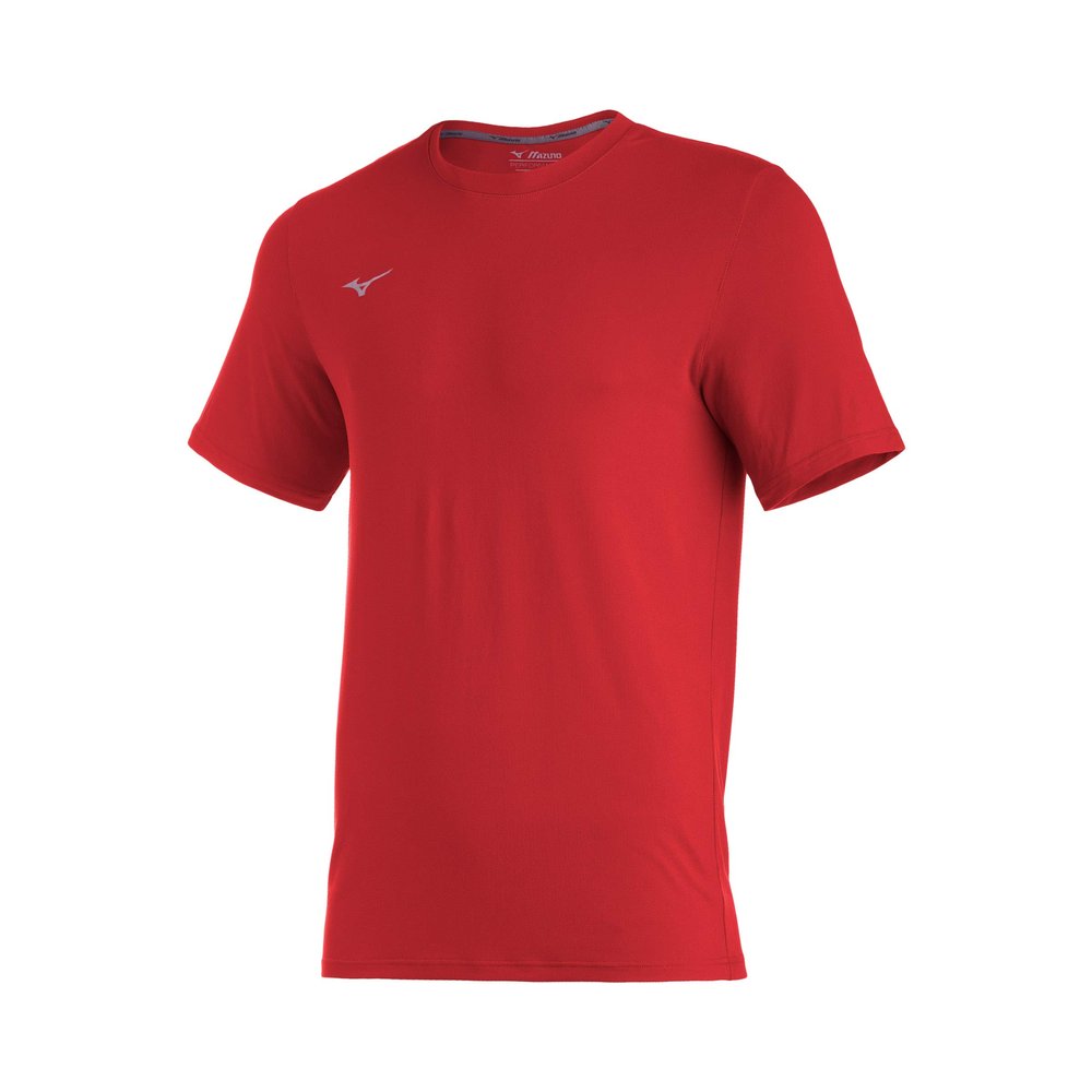 Mizuno Comp Diamond Short sleeve Crew, Red, X-Small