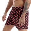 ACSUSS Men Adults Frilly Satin Boxers Shorts Silk Summer Sleep Bottom Underwear for Valentines Day Heart Print Black Large view 3