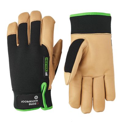 Hestra Job Kobolt CZone Winter Flex Breathable Weather-Resistant Insulated Goatskin Glove | Waterproof 5-Finger Durable Glove for Snow, Wet, and Cold Weather Jobs and Projects - Tan - 7