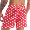 ACSUSS Men Adults Frilly Satin Boxers Shorts Silk Summer Sleep Bottom Underwear for Valentines Day Heart Print Red Large view 4