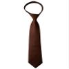 Spring Notion Boys' Pre-tied Satin Zipper Necktie - Adjustable Ties for Kids, X-Small, Brown view 1