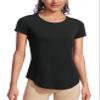 CRZ YOGA Pima Cotton Round Neck T-Shirt Black Small view 1