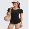 CRZ YOGA Pima Cotton Round Neck T-Shirt Black Small view 4