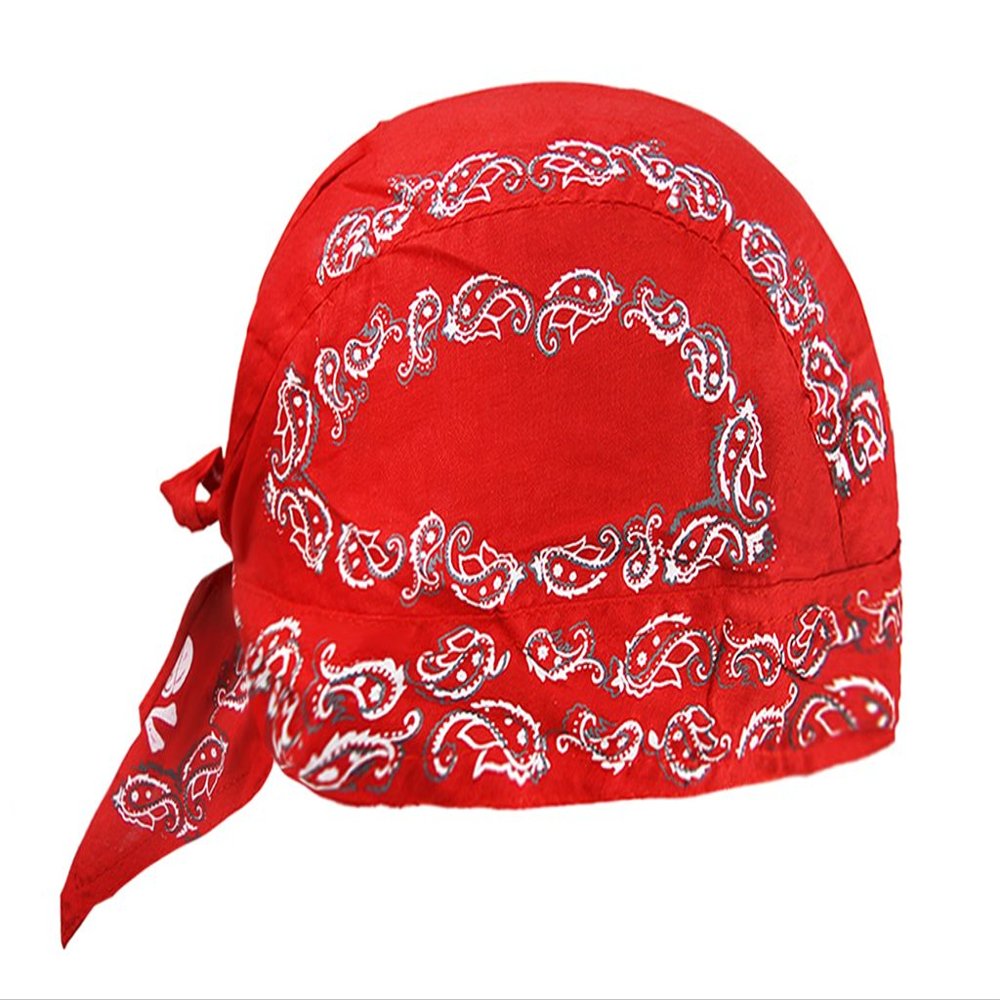 Greenery-GRE Sports Headwear Quickly Dry Cycling Bandana Headband Adjustable Pirate Headscarf UV Protection Wicking Balaclavas Skull Beanie Cap Hat Motorcycle Bike Cap Helmet Liner (#Red, 1 Pc)