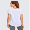 CRZ YOGA Pima Cotton Womens Short Sleeve Shirt Loose Casual Yoga T-Shirt Athletic Workout Tops White Large view 2