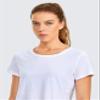CRZ YOGA Pima Cotton Womens Short Sleeve Shirt Loose Casual Yoga T-Shirt Athletic Workout Tops White Large view 4