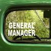 2 GENERAL MANAGER Decals Stickers White Die Cut For Windows Doors Any Smooth Surface view 1